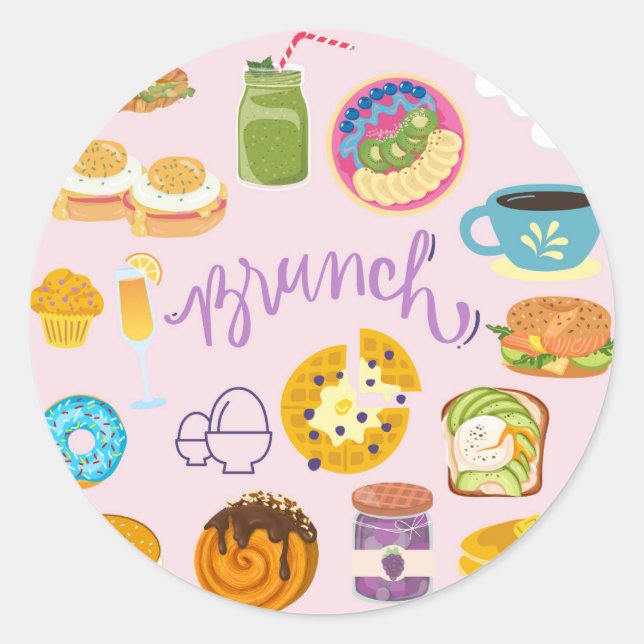 Sticker Rond Équipe brunch (Devant)