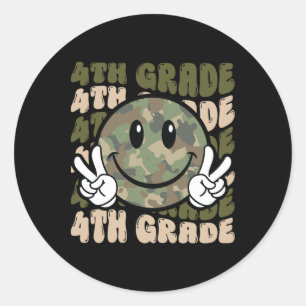 Sticker Rond Équipe Camo 4e année Équipe Bruh Nous sommes de re