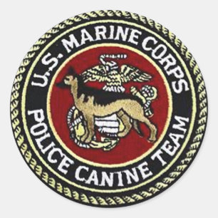 STICKER ROND ÉQUIPE CANINE USMC