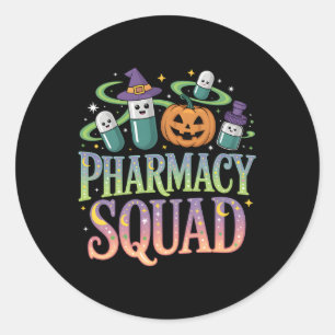 Sticker Rond Équipe Citrouille de la police de la pharmacie mig