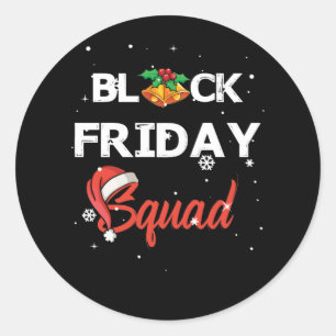Sticker Rond Équipe commerciale Black Friday Squad Noël