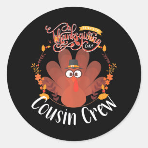 Sticker Rond Équipe Cousin Turquie Groupe de famille de jumelag