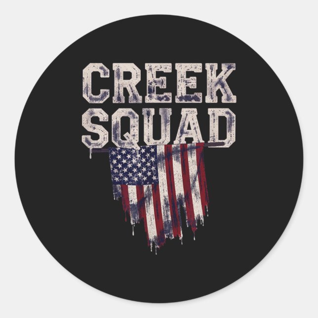 Sticker Rond Équipe Creek Patriotique  (Devant)