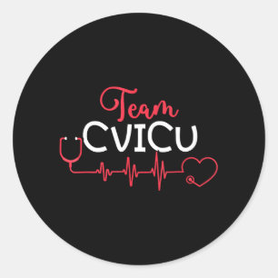Sticker Rond Équipe Cvicu Cardiovasculaire Cardiac ICU enregist