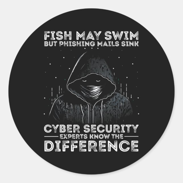Sticker Rond Équipe Cyber Sécurité Et Techniciens Anti Malware (Devant)