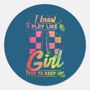 Sticker Rond Équipe cycliste Chess Women Queen Chessfield