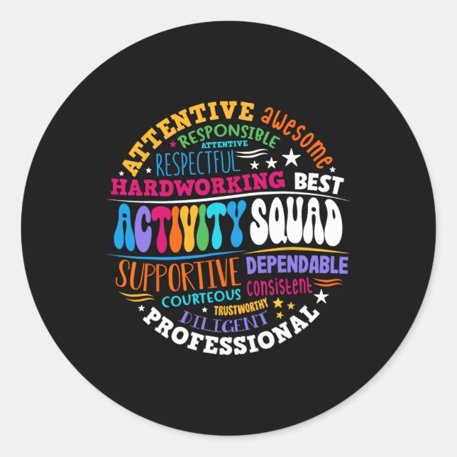 Sticker Rond Équipe d'activité Équipe instantanée Professionnel (Devant)