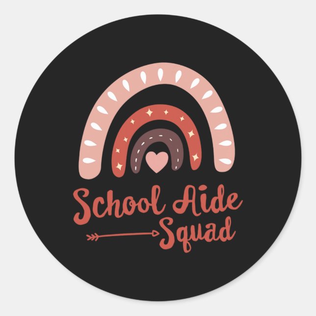 Sticker Rond Équipe d'aide administrative scolaire Drôle de pro (Devant)