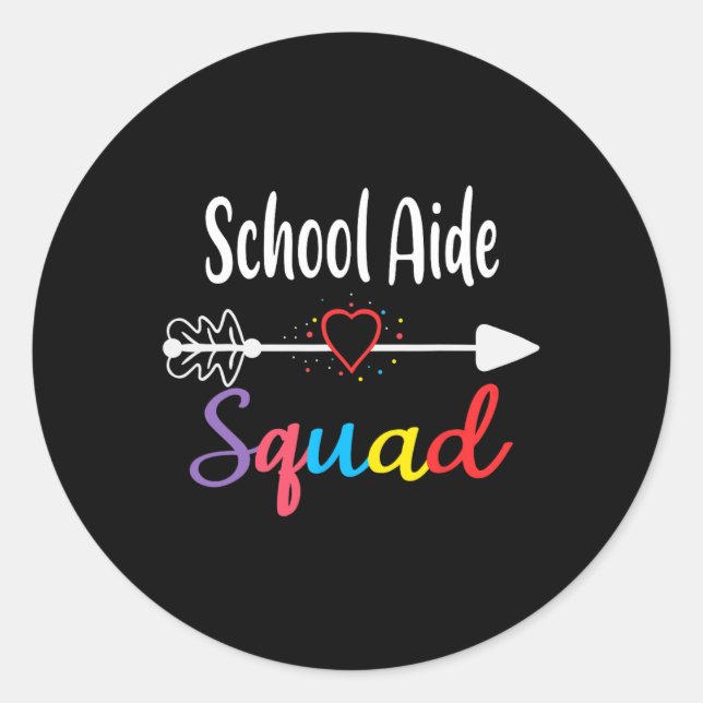 Sticker Rond Équipe d'aide scolaire Fun Byck à l'école Fournitu (Devant)