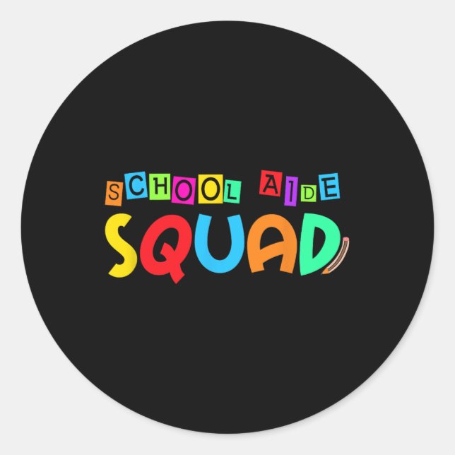 Sticker Rond Équipe d'aide scolaire rentrée scolaire professeur (Devant)