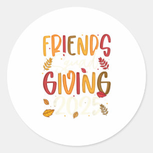 Sticker Rond Équipe d'amis offrant 2025 Automne Merci Tha