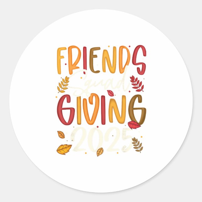 Sticker Rond Équipe d'amis offrant 2025 Automne Merci Tha (Devant)