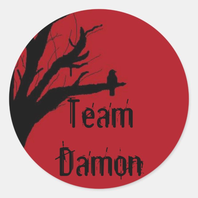 Sticker Rond Équipe Damon Vengeful Crow (Devant)