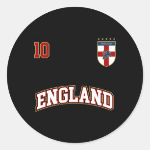 Sticker Rond Équipe d'Angleterre de football numéro 10 English 