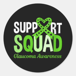 Sticker Rond Équipe d'appui Glaucome Sensibilisation Ruban Coeu