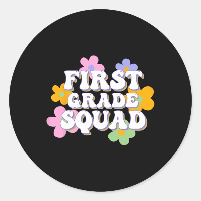 Sticker Rond Équipe de 1re année Retour à l'école Enseignants (Devant)
