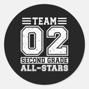 Sticker Rond Équipe de 2e année Deuxième année Retour à l'école