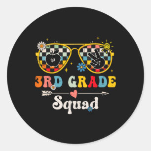 Sticker Rond Équipe de 3e année Mignonne Prof cool Élève Ck à