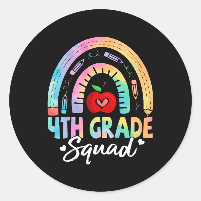 Sticker Rond Équipe de 4e année Retour à l'école Enseignants de (Devant)