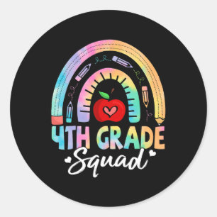 Sticker Rond Équipe de 4e année Retour à l'école Enseignants de