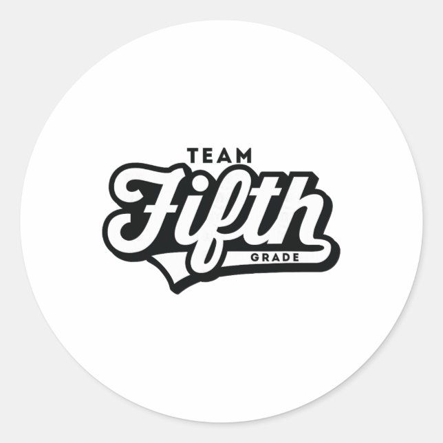 Sticker Rond Équipe de 5e année Professeur d'école Cinquième st (Devant)