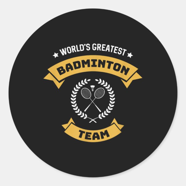 Sticker Rond Équipe de Badminton (Devant)