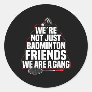 Sticker Rond Équipe de badminton Un joueur de navette de gang d