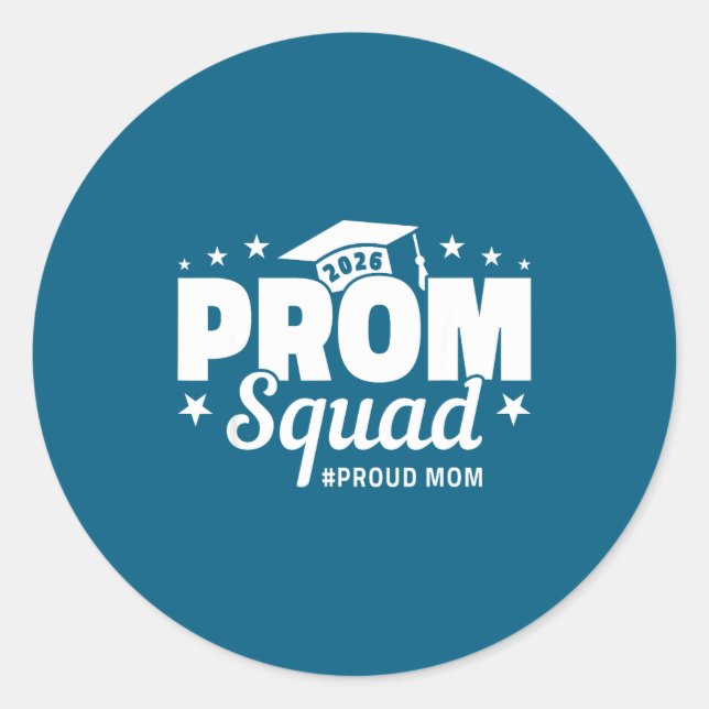 Sticker Rond Équipe de bal 2026 Maman diplômée (Devant)