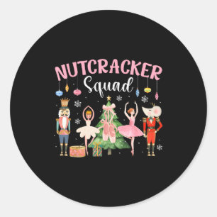 Sticker Rond Équipe de ballet de danse de Noël Casse-Noisette F