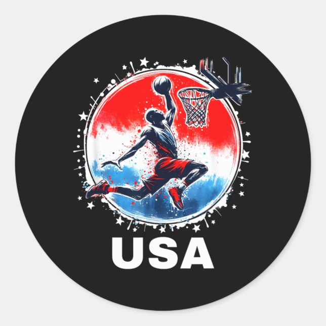 Sticker Rond Équipe de baseball Bison volant Basball Usa Team (Devant)