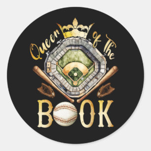 Sticker Rond Équipe De Baseball Scorebook Reine Du B
