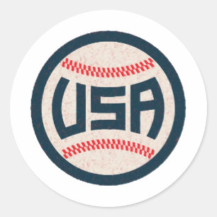 Sticker Rond Équipe de baseball USA