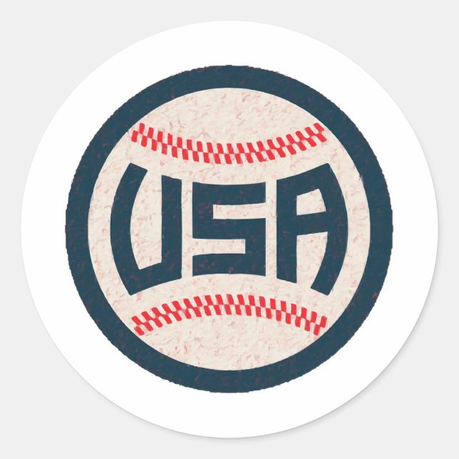 Sticker Rond Équipe de baseball USA (Devant)