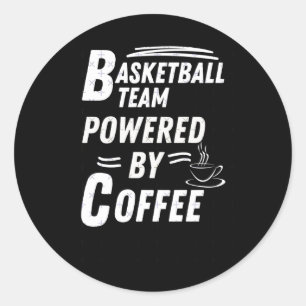 Sticker Rond Équipe De Basket-Ball Actionnée