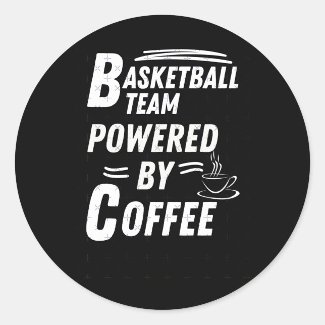Sticker Rond Équipe De Basket-Ball Actionnée (Devant)