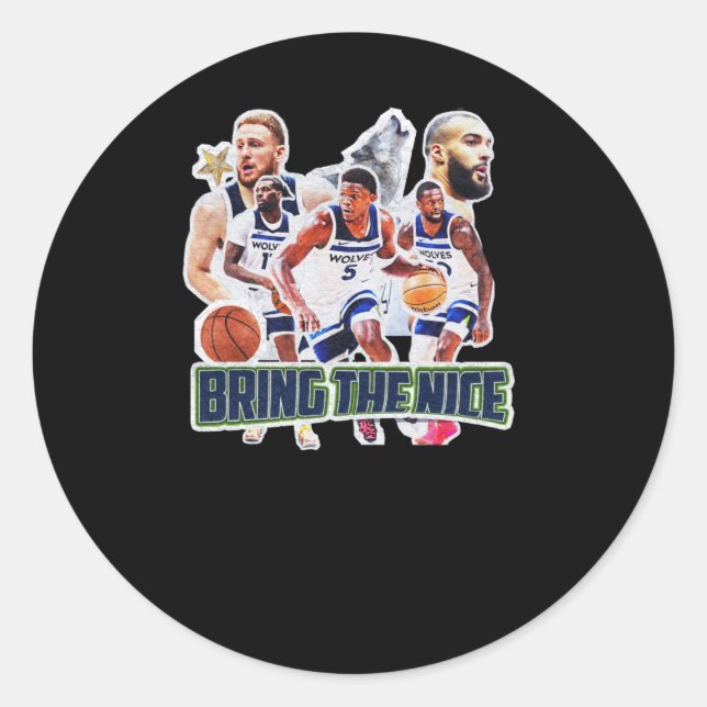 Sticker Rond Équipe de basket-ball Minnesota Squad Design 1 (Devant)