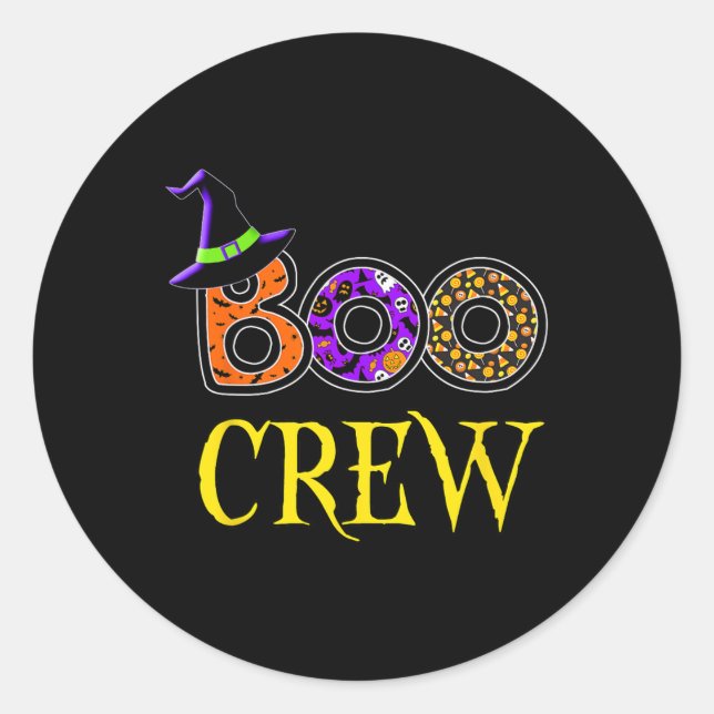 Sticker Rond Équipe de boo costume d'Halloween (Devant)