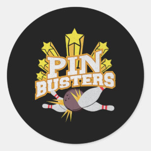Sticker Rond Équipe de bowling à dix broches Busters à épines g