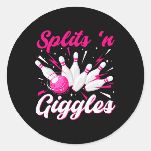 Sticker Rond Équipe de bowling Funny Splits n Giggles Joueuse d