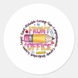 Sticker Rond Équipe De Bureau Avant De Retourner À L'École Joye