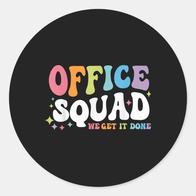 Sticker Rond Équipe De Bureau Nous Le Rendons À L'École Heureux (Devant)