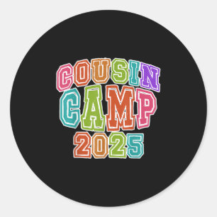 Sticker Rond Équipe de camping Cousin 2025 Pause printemps Voya