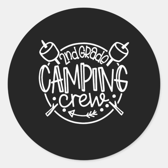 Sticker Rond Équipe de camping de 2e année de Cam Enseignant de (Devant)