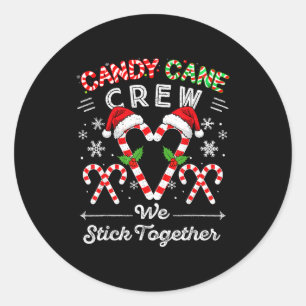 Sticker Rond Équipe de Canne en Sucre Nous Restons Unis Noël Xm