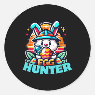 Sticker Rond Équipe de chasse aux oeufs Graphique Chasse aux oe