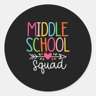 Sticker Rond Équipe de collège premier jour d'école milieu