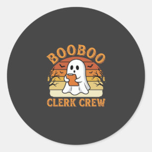 Sticker Rond Équipe de commis Booboo Création de fantôme Hallow