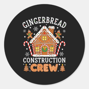 Sticker Rond Équipe de construction de maison en pain d'épice d