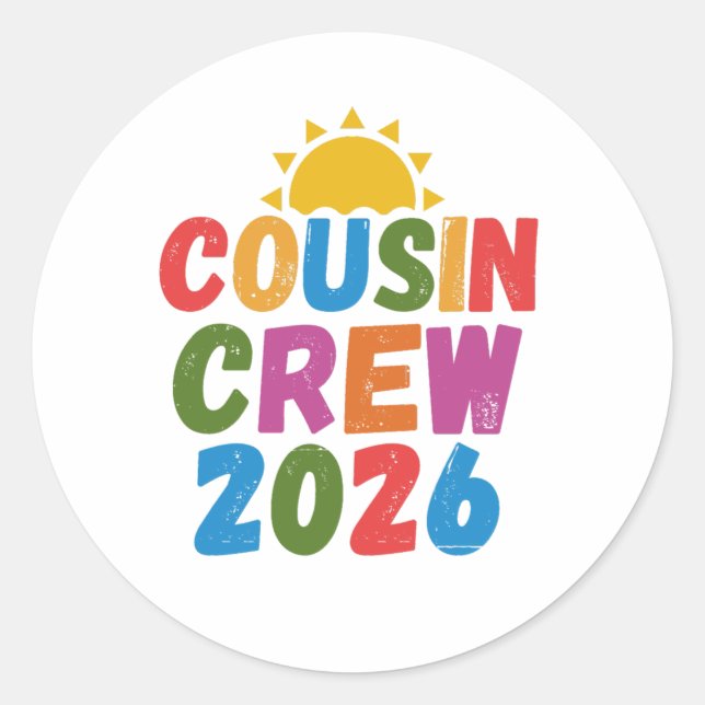Sticker Rond Équipe de cousins (Devant)