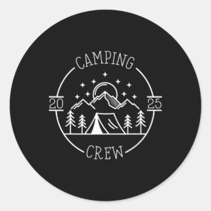 Sticker Rond Équipe de cousins de camping 2025 Rassemblement fa